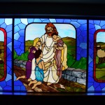 Stained Glass Window - Jesus welcomes the children